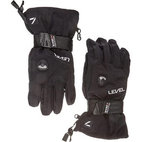 Level Fly Junior Youth Snowboard Gloves with Wrist Guards, BioMex, Kevlar Palms, Fleece Removable Liner