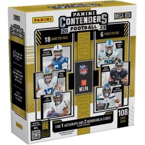 Panini 2023 Contenders Football Mega Trading Card Box (108 Cards/Box) One Autograph Teal Parallels