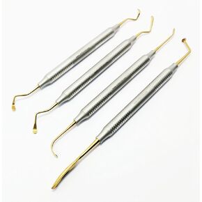 Dental Sinus Lift Kit - 4 Pcs Stainless Steel Gold-Plated Tips - Implant Dentistry Sinus Lift Instrument Kit - Dental Elevation Tools # B0CHFMZQJK