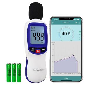 Wireless Sound Level Meter with Bluetooth: Portable Decibel Meter, App Data Logging, and High Accuracy SPL Meter 0~130dB for Professional Noise Inspections and Home Use