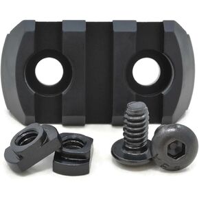 3-Slot Aluminum Picatinny Rail Section Accessory for M-LOK - Proudly Made in USA - Includes 2 T-Nuts & 2 Screws