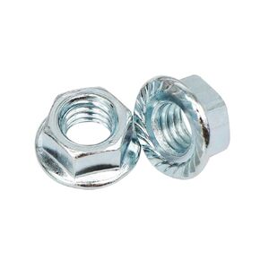 40 Pieces Grade 2 Coarse Hex Serrated Flange Nuts, 3/8"-16