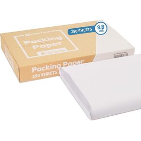 30.5" x 17" Large Size (250 sheets, 9.5lb) Packing Paper Sheets for Moving, A grade of Newsprint paper for wrapping, storage, shipping. Box packaged. Ideal for wrap dish, glassware.