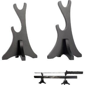 WANLIAN Sword Stand, Two-Layer Weapon Display Stand, Wood Samurai Sword Katana Holder Stand Dispaly