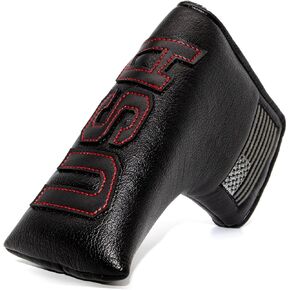 Barudan Golf Black Putter Headcover Covers Cover for Blade Style Putters, Magnetic USA Flag Blade Putter Headcovers with Magnet for Men