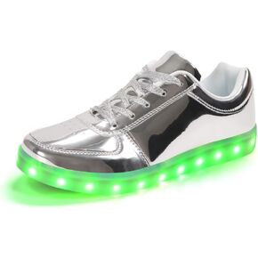 Padgene Women's Men's LED Lights Up Shoes Unisex Luminous Flashing Trainers USB Charging Lace Up Couples Dancing Shoes