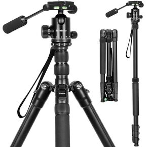 68" Tripod for Camera, 2 in1 Camera Tripods & Monopods with Removable Handle, Professional CNC Ball Head Camera Tripod, Heavy Duty Tripod for DSLR Camera Lasers Spotting Scope Binoculars Telescope