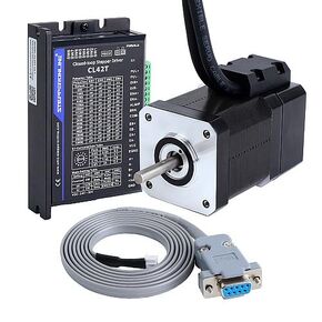 STEPPERONLINE Closed Loop Stepper Motor 1 Axis CNC KIT 52Ncm/73.64oz.in Nema 17 Motor & 0-3.0A 24-48VDC Closed Loop Stepper Driver CL42T V4.1