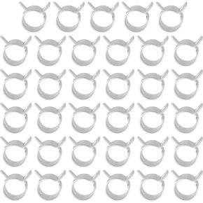 PATIKIL Spring Band Hose Pipe Clamps for 15-17mm OD Hose, 35 Pack Silicone Vacuum Constant Tension Band Clips for Fuel Line Silicone Air Hose Tube Water Pipe, Silver