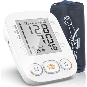 Blood Pressure Monitor for Home Use, Upper Arm Blood Pressure Machine with Large Cuff, Blood Pressure Machine, Adjustable Arm Cuff 8.7"-16.5",Large Display, 2 * 500 Readings Memory