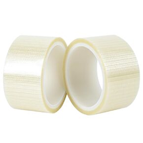 Filament Tape 2 Inch High Tensile Strength Reinforced Packing Tape 5.5 Mil Thickness Strong Adhesive Weatherproof Moist Resistant Fiber Tape for Bundling Reinforcing (2)