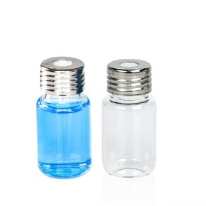 ALWSCI Screw Top Headspace Vial, 10 ml Precision Thread Vial, Borosilicate Clear Glass, Rounded Bottom, 18 mm Magnetic Precision Open Top Screw Cap with Blue PTFE/White Silicone Liner, Pack of 100