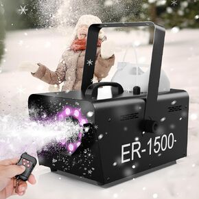 TEPU 1500W Snow Maker Machines for Indoor Outdoors, Adjustable Snowflake Size with 9 Color Lights, Indoor and Outdoor Use, Snow Maker Machines for Indoor Outdoors for Parties Events,Black