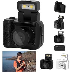 Retrosnap Mini Camera,Miniretroflex Nostalgic Camera,Retro Snap Camera,1080P Hd Mini Camera with LED Flash Light,Mini Camera Keychain,Keychain Camera for Travel (Black)