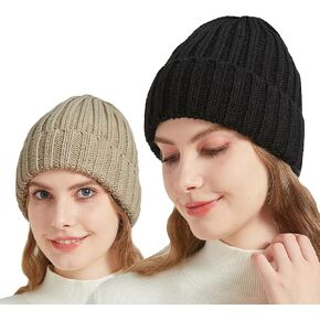 NPQQUAN Thick Warm Winter Hats for Women Knit Beanie Hat Skull Cap Beanies for Men Women