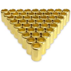 50PCS 7326 Hose Ferrules Brass Fitting, 0.593in ID x 1in Long Repair Ferrules for Air Hose, Torch Hose, Acetylene Hose, Use with Hose Crimper Tool Kit
