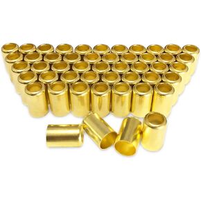 50PCS 7327 Hose Ferrules Brass Fitting, 0.625in ID x 1in Long Repair Ferrules for Air Hose, Torch Hose, Acetylene Hose, Use with Hose Crimper Tool Kit