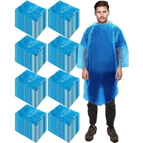 JaGely 120 حزمة من معاطف المطر للاستعمال مرة واحدة للبالغين حزمة عائلية لحفلات الزفاف والمشردين في حالات الطوارئ والسفر بغطاء للرأس معطف واق من المطر