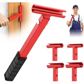 Heavy Duty Door Hinge Adjustment Tool, Door Hinge Gap Adjustment Wrench Kit, Multi-Size Door Hinge Repair Tool, Adjustable Hinge Knuckle Bender for Commercial & Home Hinges Wrench (Red-1pc)