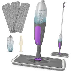 Spray Mop for Floor Cleaning - HOMSIER Microfiber Floor Mops Wet Dry Flat Mop with 550ML Refillable Bottle 3 Washable Pads Replacement, Dust Mop for Wooden Laminate Tile Marble Kitchen Hard Floors
