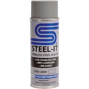 Steel-It 1002B بولي يوريثين أيروسول، طلاءات طلاء صناعية، قابلة للحام، سهلة الاستخدام - رمادي فولاذي (عبوة واحدة) in Kuwait