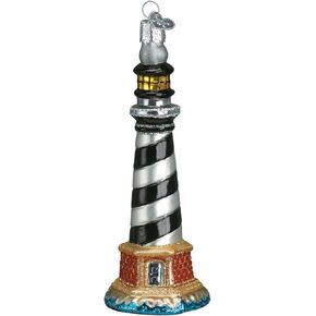 Old World Christmas Collection Glass Blown Ornaments for Christmas Tree Cape Hatteras Lighthouse, 20017