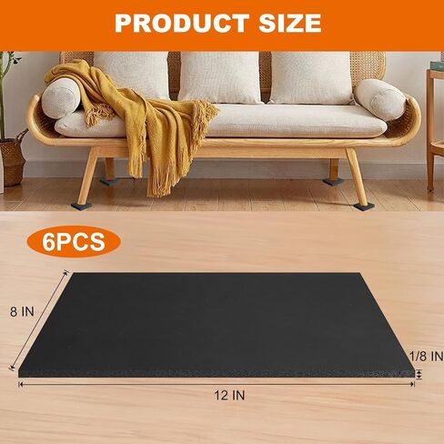 Storystore 6 Pcs Adhesive Foam Padding Black - 12 x 8 x 1/8 Inch Closed Cell Foam Sheet, Anti-Slip Neoprene Foam Sheet Anti Vibration and Soundproof in Saudi Arabia