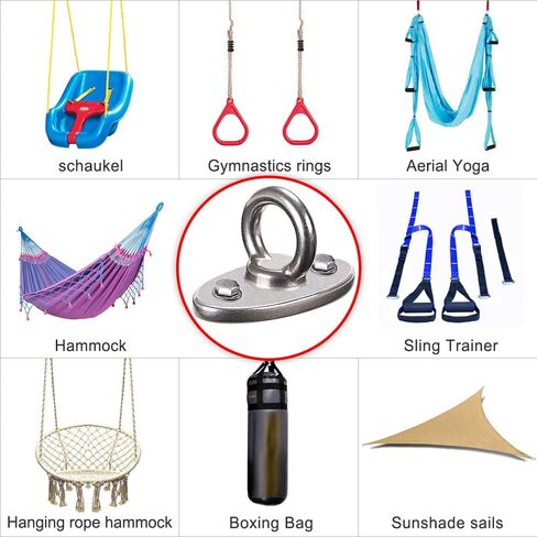 BeneLabel Wall Ceiling Mount Bracket for Suspension Strap Trainer, 2800lb Capacity, Body Weight Strength Training Systems, Aerial Yoga Swing, Resistance Band,Hammock,Battle Rope, Boxing Equipment in Kuwait