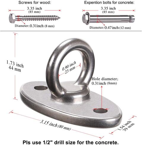 BeneLabel Wall Ceiling Mount Bracket for Suspension Strap Trainer, 2800lb Capacity, Body Weight Strength Training Systems, Aerial Yoga Swing, Resistance Band,Hammock,Battle Rope, Boxing Equipment in Kuwait