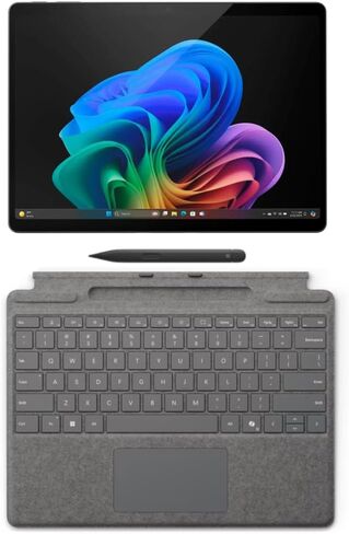 Microsoft Surface Pro 11 Bundle, 2-in-1 Tablet with Pro Keyboard and Slim Pen, Copilot+ PC, 13" Touchscreen OLED Display, Snapdragon X Elite (12 Core), 16GB RAM, 512GB SSD, Windows 11 Pro, Black in Saudi Arabia