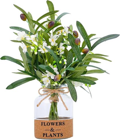 Artificial Fake Flowers for Home/Wedding Decoration, Simulated Peony Flowers with Glass Vase - 14.96 inches, Made of Realistic Plastic Material,A Great Gift for Anyone in Saudi Arabia