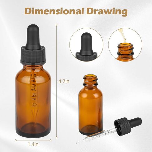 4PCS Leak-Proof Glass Dropper Bottles,2 oz Dropper Bottles Traveling and Storing Essential Oils, Beard Oils, Watercolor, and DIY Projects in Saudi Arabia