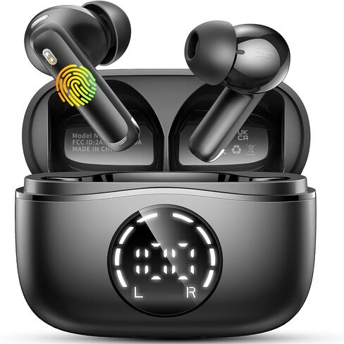 Wireless Earbuds, 2024 Bluetooth 5.4 Headphones with 4 ENC Noise Cancelling Mics, Bluetooth Earbuds Deep Bass Stereo, Wireless Earphones for Android/iOS New, Blue in Saudi Arabia
