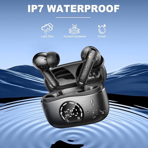 Wireless Earbuds, 2024 Bluetooth 5.4 Headphones with 4 ENC Noise Cancelling Mics, Bluetooth Earbuds Deep Bass Stereo, Wireless Earphones for Android/iOS New, Blue in Saudi Arabia