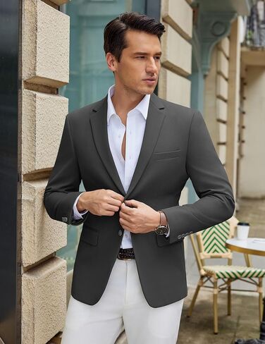 COOFANDY Men's Casual Blazer Slim Fit Lightweight Sport Coat Two Button Suit Jacket in Kuwait