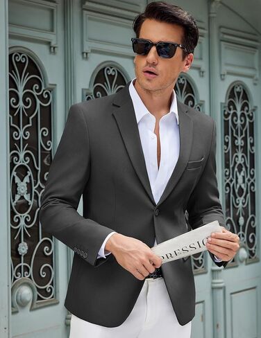 COOFANDY Men's Casual Blazer Slim Fit Lightweight Sport Coat Two Button Suit Jacket in Kuwait