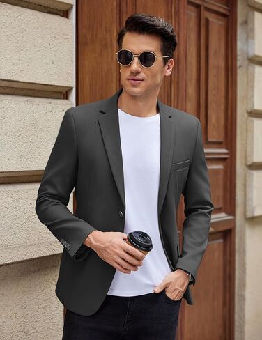 COOFANDY Men's Casual Blazer Slim Fit Lightweight Sport Coat Two Button Suit Jacket in Kuwait