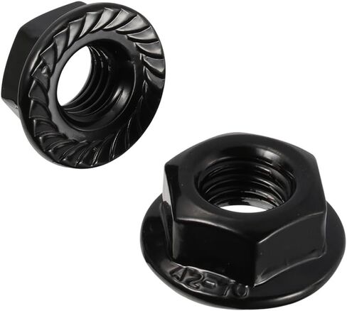 #10-32 Serrated Flange Hex Lock Nuts Flanged Locknuts, 304 Stainless Steel 18-8 Black Finish, 50 PCS in Kuwait