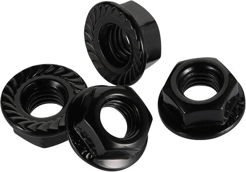 #10-32 Serrated Flange Hex Lock Nuts Flanged Locknuts, 304 Stainless Steel 18-8 Black Finish, 50 PCS in Kuwait
