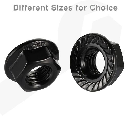 #10-32 Serrated Flange Hex Lock Nuts Flanged Locknuts, 304 Stainless Steel 18-8 Black Finish, 50 PCS in Kuwait