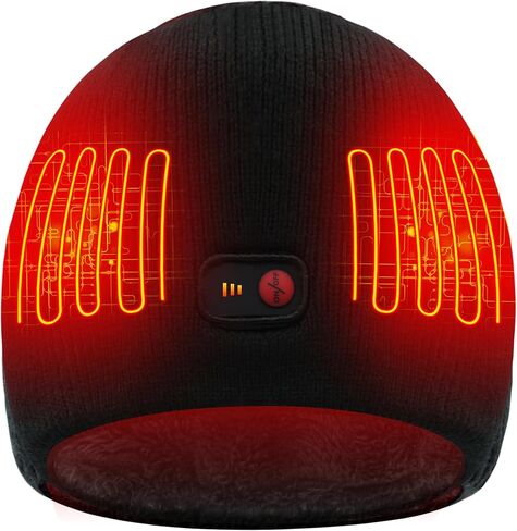SVPRO Heated Beanie Hats for Men Women,Rechargeable Battery Heated Winter Hat Electric Knit Skull Cap,Outdoor Heated Hat Unisex Cold Weather Hats in Saudi Arabia