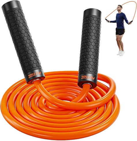 Jump Rope, Weighted Jump Rope for Men Women, Adjustable 1lb Heavy Skipping Ropes, Suitable for Boxing, Cardio, Home Fitness, Training Muscle, Home Gym Workout Equipment, Full Body Exercise at Home in Saudi Arabia