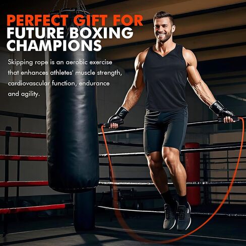Jump Rope, Weighted Jump Rope for Men Women, Adjustable 1lb Heavy Skipping Ropes, Suitable for Boxing, Cardio, Home Fitness, Training Muscle, Home Gym Workout Equipment, Full Body Exercise at Home in Saudi Arabia