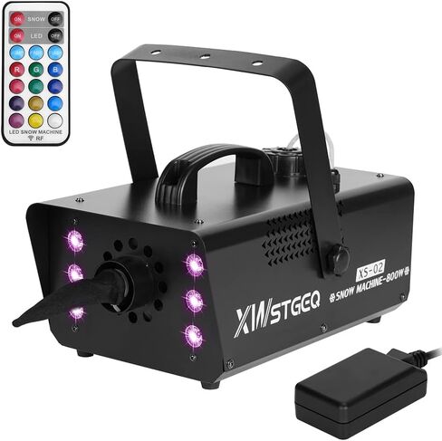 Snow Machine 800 Watt with 6 LED Lights and Wireless Remote for Christmas Wedding Photography Parties Kids Stage Parades in Saudi Arabia