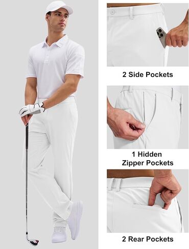 MAGCOMSEN Men's Golf Pants Classic Fit - 30"/32"/34" Stretch Water Resistant Quick Dry Flat Front Dress Pants with 5 Pockets in Saudi Arabia