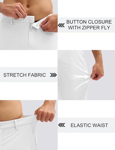 MAGCOMSEN Men's Golf Pants Classic Fit - 30"/32"/34" Stretch Water Resistant Quick Dry Flat Front Dress Pants with 5 Pockets in Saudi Arabia
