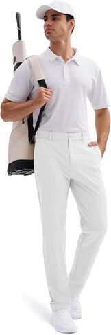 MAGCOMSEN Men's Golf Pants Classic Fit - 30"/32"/34" Stretch Water Resistant Quick Dry Flat Front Dress Pants with 5 Pockets in Saudi Arabia
