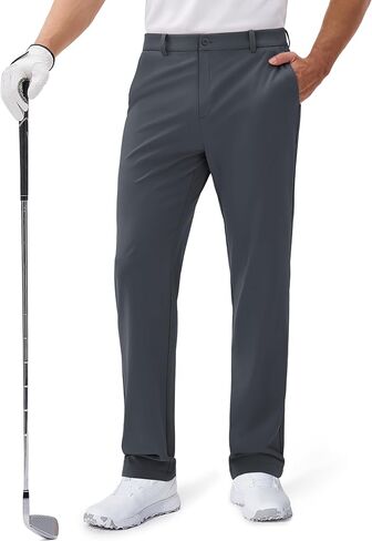 MAGCOMSEN Men's Golf Pants Classic Fit - 30"/32"/34" Stretch Water Resistant Quick Dry Flat Front Dress Pants with 5 Pockets in Saudi Arabia