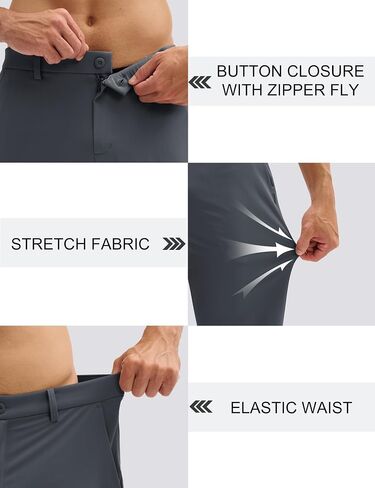 MAGCOMSEN Men's Golf Pants Classic Fit - 30"/32"/34" Stretch Water Resistant Quick Dry Flat Front Dress Pants with 5 Pockets in Saudi Arabia