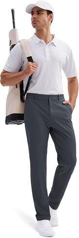 MAGCOMSEN Men's Golf Pants Classic Fit - 30"/32"/34" Stretch Water Resistant Quick Dry Flat Front Dress Pants with 5 Pockets in Saudi Arabia